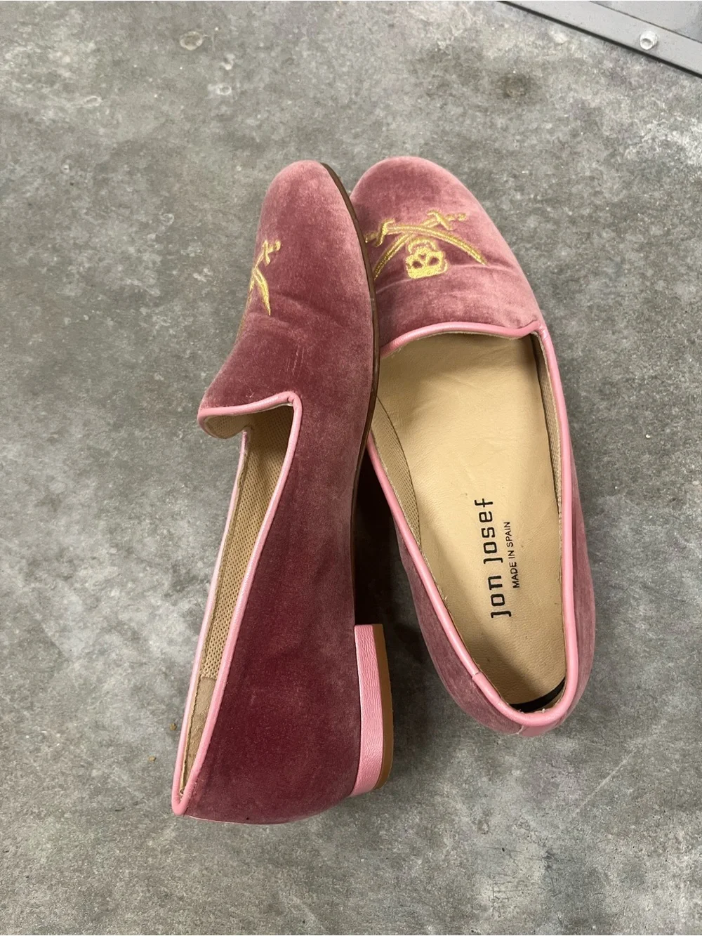 Jon Josef pink velvet